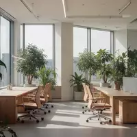Ein helles, minimalistisches Büro mit großen Fenstern und Zimmerpflanzen, das eine gesunde Arbeitsumgebung symbolisiert. - Foto: über boerse-global.de