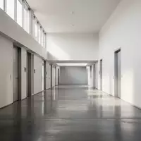 Ein leerer, minimalistischer Flur in einer Behörde mit polierten Betonböden und weißen Wänden bei natürlichem Tageslicht. - Foto: über boerse-global.de