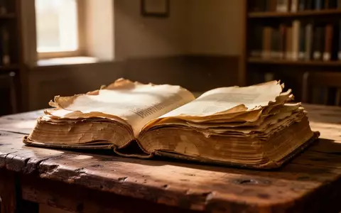 Ein aufgeschlagenes, altes Buch liegt auf einem Holztisch in einem sonnendurchfluteten Raum. - Foto: über boerse-global.de
