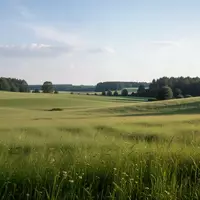Weite Wiesenlandschaft in Mecklenburg mit sanften Hügeln und grünem Gras unter einem weiten Himmel - Foto: über boerse-global.de