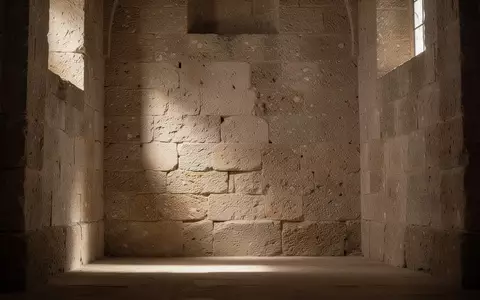 Ein minimalistischer, sonnendurchfluteter Steinraum in einer alten Kapelle, der Ruhe und spirituelle Geborgenheit ausstrahlt. - Foto: ĂĽber boerse-global.de
