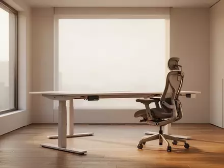 Ein heller, minimalistischer und barrierefrei gestalteter Büroraum mit einem höhenverstellbaren Schreibtisch. - Foto: über boerse-global.de