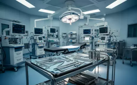 Ein steriler, moderner Operationssaal mit medizinischen Geräten und chirurgischen Instrumenten in einem Krankenhaus. - Foto: über boerse-global.de