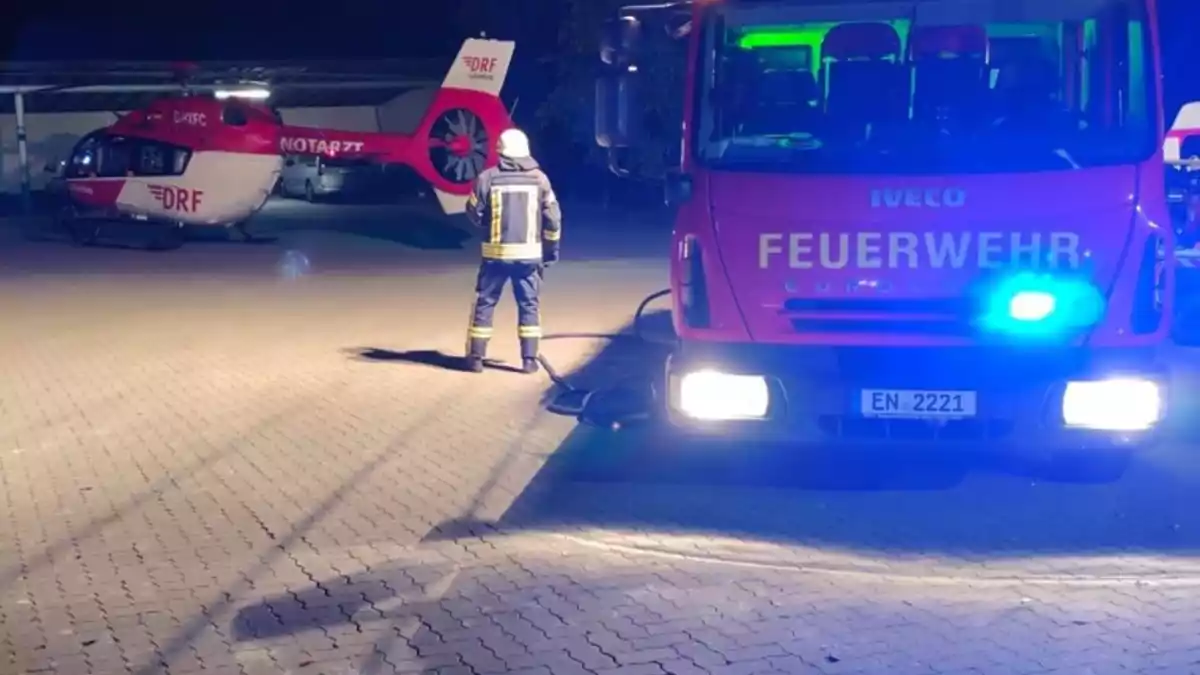 FW-EN: Landeplatzsicherung Rettungshubschrauber - Bild: presseportal.de