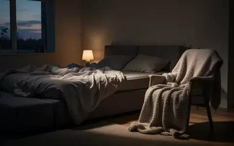 Ein ungemachtes Bett in einem ruhig beleuchteten Schlafzimmer, das eine Atmosphäre von Erschöpfung und emotionaler Belastung vermittelt. - Foto: über boerse-global.de