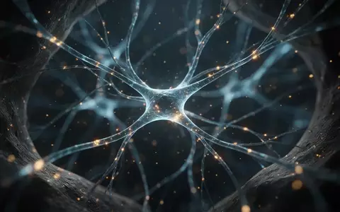 Abstrakte Darstellung neuronaler Netzwerke und synaptischer Verbindungen in einem dunklen, organischen Raum. - Foto: über boerse-global.de