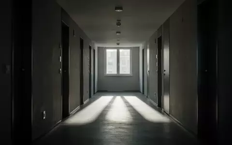 Ein leerer, modern gestalteter Flur in einem Wohngebäude mit einfallendem Tageslicht und langen Schatten. - Foto: über boerse-global.de