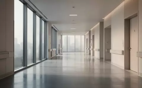 Ein minimalistischer, moderner Krankenhausflur mit großen Fensterfronten und reflektierenden Böden. - Foto: über boerse-global.de