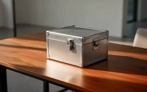 Ein verschlossener Metallkasten auf einem Schreibtisch als Symbol für digitale Datensicherheit und Privatsphäre. - Foto: über boerse-global.de