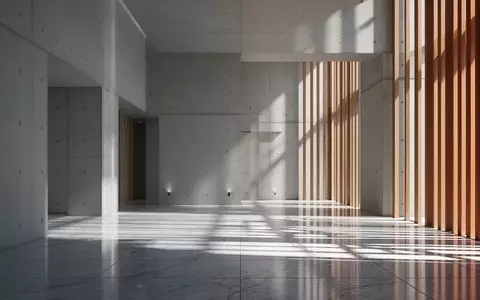 Minimalistisches, modernes Architektur-Interieur in Tokio mit klaren Betonoberflächen und sanftem Lichteinfall. - Foto: über boerse-global.de