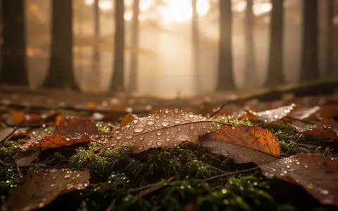 Ein nebliger Herbstwald mit taufrischen Blättern und weichem Licht als Sinnbild für Ruhe und Atemübungen. - Foto: über boerse-global.de