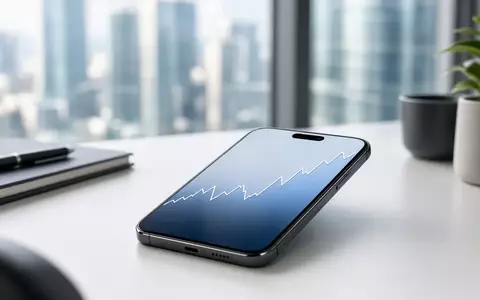 Ein modernes Büro mit einem Smartphone auf dem Schreibtisch, das einen abstrakten Börsentrend anzeigt. - Foto: über boerse-global.de