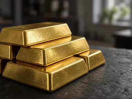 Gestapelte Goldbarren in einem professionellen Umfeld bei natürlichem Licht. - Foto: über boerse-global.de