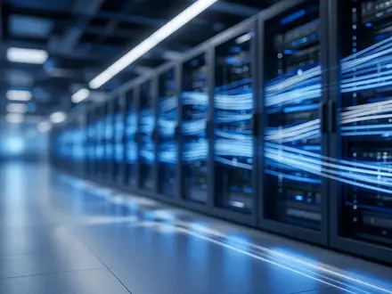 Abstrakte Darstellung moderner Cloud-Infrastruktur und digitaler Vernetzung in einem Rechenzentrum. - Foto: über boerse-global.de