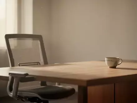 Ein leerer, aufgeräumter Schreibtisch in einem ruhigen Büro bei natürlichem Licht. - Foto: über boerse-global.de