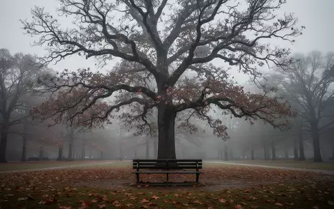 Eine leere Parkbank unter einem großen, blattlosen Baum an einem grauen Herbsttag, die das Gefühl von Einsamkeit vermittelt. - Foto: über boerse-global.de