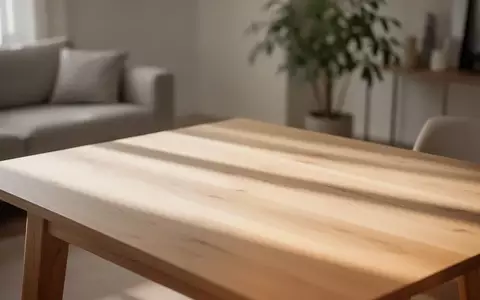 Ein heller, minimalistischer Holztisch in einem modern eingerichteten Wohnzimmer bei natürlichem Licht. - Foto: über boerse-global.de
