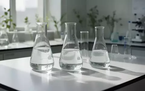 Laborumgebung mit Glasgefäßen und Flüssigkeiten als Symbol für die biochemische Forschung an Darmmikrobiom und Präbiotika. - Foto: über boerse-global.de