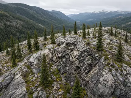 Geologische Vermessungsstelle in einer kanadischen Waldlandschaft bei natürlichem Tageslicht. - Foto: über boerse-global.de