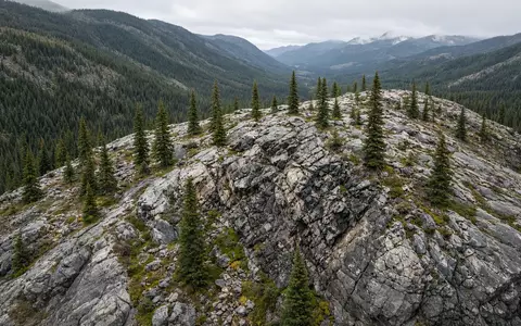 Geologische Vermessungsstelle in einer kanadischen Waldlandschaft bei natürlichem Tageslicht. - Foto: über boerse-global.de