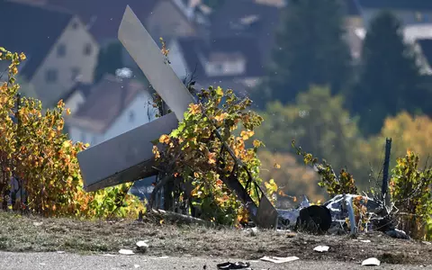 Das Flugzeug zerschellte in den Weinbergen. - Foto: Marius Bulling/onw-images/dpa