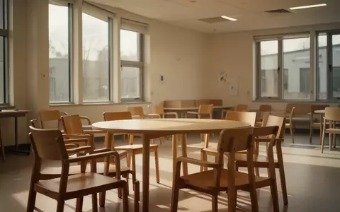 Ein heller, freundlicher Gemeinschaftsraum mit Holztischen und Stühlen in einem modernen Gebäude. - Foto: über boerse-global.de