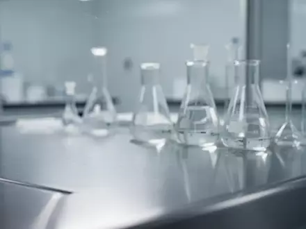 Ein minimalistisches, klinisches Laborumfeld mit Glasgefäßen und weicher Beleuchtung, das den wissenschaftlichen Kontext der medizinischen Forschung unterstreicht. - Foto: über boerse-global.de