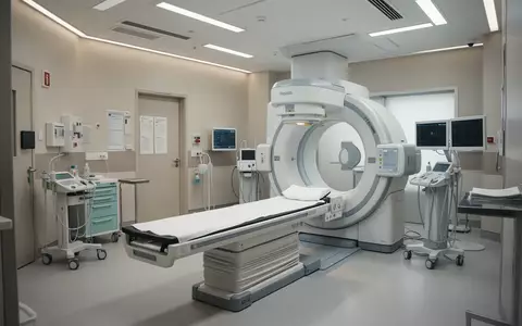 Moderner, steriler Behandlungsraum in einer onkologischen Klinik mit medizinischer Bestrahlungsausrüstung. - Foto: über boerse-global.de