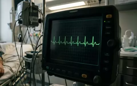 Ein medizinischer EKG-Monitor zeigt eine gleichmäßige Herzfrequenzkurve in einer klinischen Umgebung. - Foto: über boerse-global.de