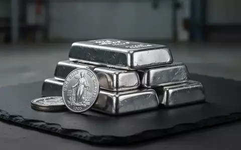 Silberbarren und Anlagemünzen auf einem dunklen Steinhintergrund bei gedimmtem, stimmungsvollem Licht. - Foto: über boerse-global.de