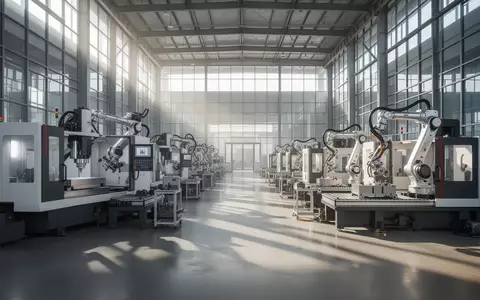 Eine moderne, hochpräzise Industriehalle in China mit automatisierten Fertigungsmaschinen und metallischen Bauteilen. - Foto: über boerse-global.de