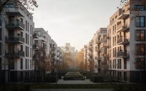 Moderne Wohnhausanlage in einer deutschen Großstadt bei sanftem Nachmittagslicht. - Foto: über boerse-global.de