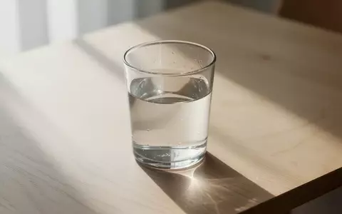 Ein Glas Wasser auf einem hölzernen Tisch in hellem, natürlichem Tageslicht. - Foto: über boerse-global.de
