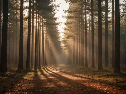 Ein ruhiger Waldweg im sanften Licht der goldenen Stunde als Symbol für mentale Ruhe und Resilienz. - Foto: über boerse-global.de