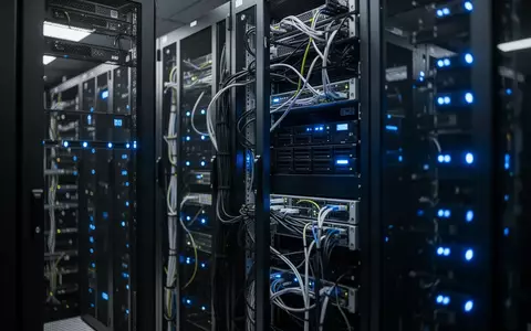 Moderne Server-Infrastruktur in einem Rechenzentrum mit leuchtenden Hardware-Komponenten und geordneten Kabeln. - Foto: über boerse-global.de