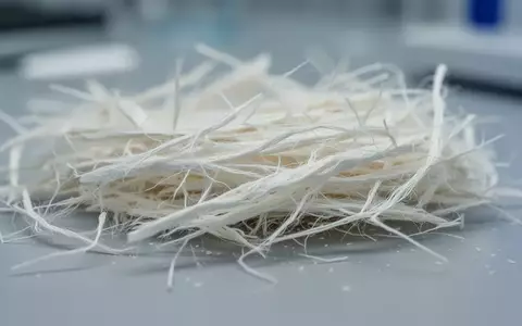 Nahaufnahme von natürlichen Cellulosefasern in einer sterilen Laborumgebung, die die Materialstruktur hervorhebt. - Foto: über boerse-global.de
