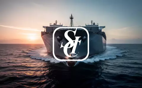 Ein großes Frachtschiff auf dunkler See bei Sonnenaufgang, das die maritime Industrie und den globalen Handel symbolisiert. - Foto: über boerse-global.de