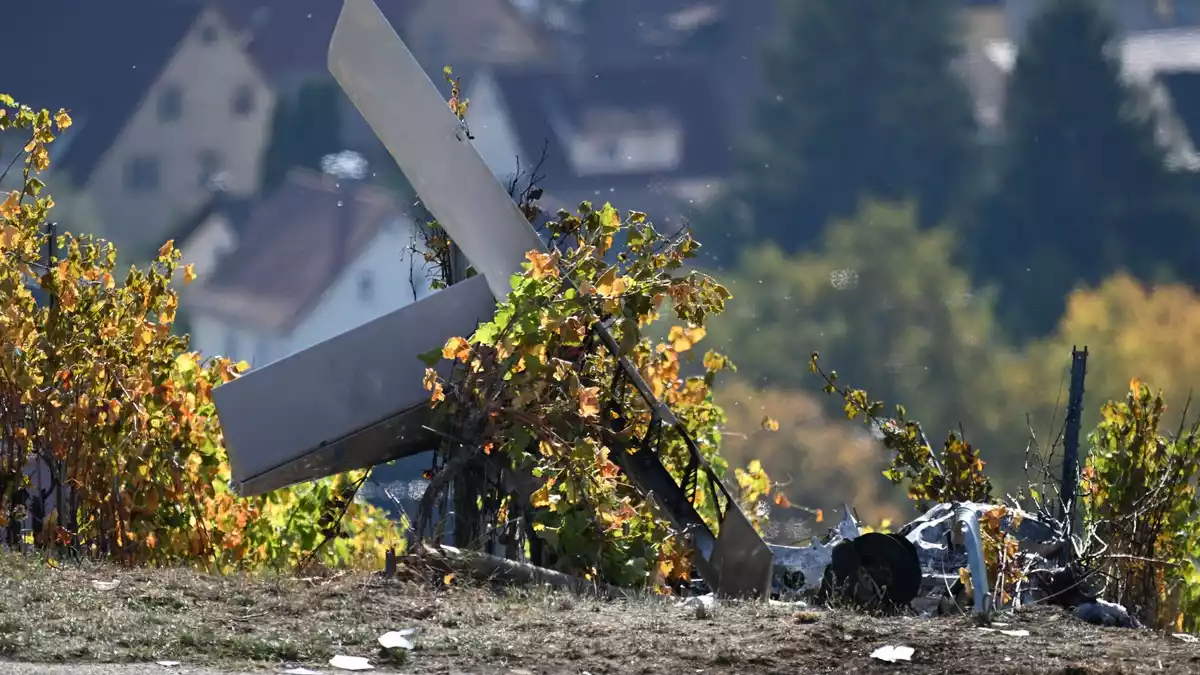 Das Flugzeug zerschellte in den Weinbergen. - Bild: Marius Bulling/onw-images/dpa