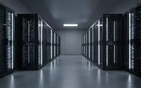 Moderne Server-Infrastruktur in einem klimatisierten Technikraum mit symmetrisch angeordneten Schränken. - Foto: über boerse-global.de