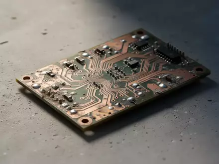 Ein veraltetes, unbeschriftetes elektronisches Bauteil auf einem grauen Betonuntergrund. - Foto: über boerse-global.de
