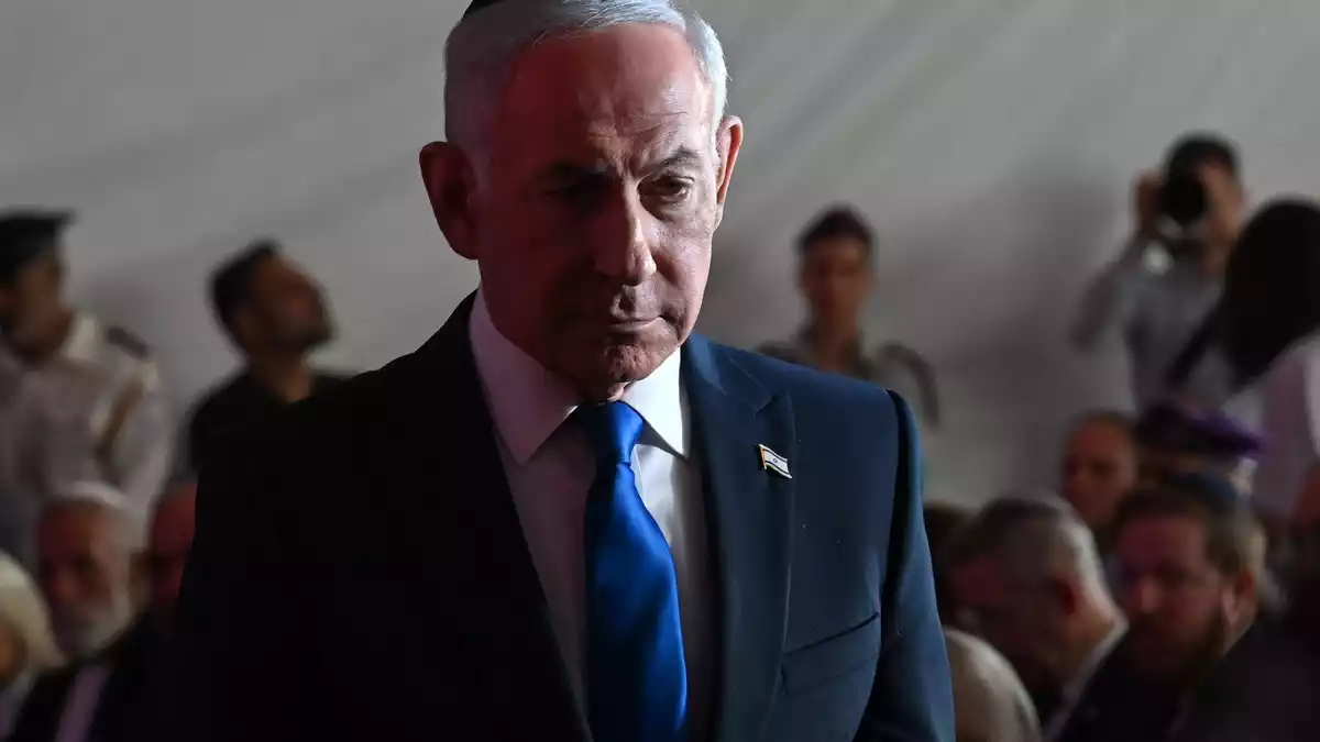 «Wir werden sie kriegen, so wie wir die anderen gekriegt haben», sagte Netanjahu bei der Gedenkveranstaltung in Jerusalem. - Bild: Debbie Hill/Pool UPI/AP/dpa