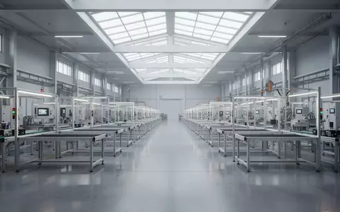 Eine weitläufige, moderne Industriehalle mit polierten Betonböden und natürlichem Licht, die eine Atmosphäre industrieller Fertigung vermittelt. - Foto: über boerse-global.de