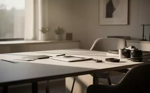 Ein minimalistischer, moderner Schreibtisch in einem hellen Büro bei natürlichem Tageslicht. - Foto: über boerse-global.de