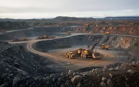 Ein Goldtagebau in einer zerklüfteten Berglandschaft mit schwerem Gerät im Hintergrund. - Foto: über boerse-global.de