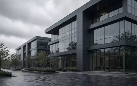 Modernes Bürogebäude an einem bewölkten Tag als Symbol für wirtschaftliche Unsicherheit. - Foto: über boerse-global.de