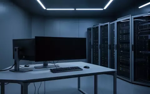 Ein minimalistischer, moderner Serverraum mit industrieller Beleuchtung und professioneller Hardware-Infrastruktur. - Foto: über boerse-global.de