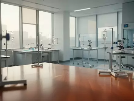 Ein minimalistisch gestalteter, heller klinischer Forschungsraum mit weichem Tageslicht und einer ruhigen, professionellen Atmosphäre. - Foto: über boerse-global.de