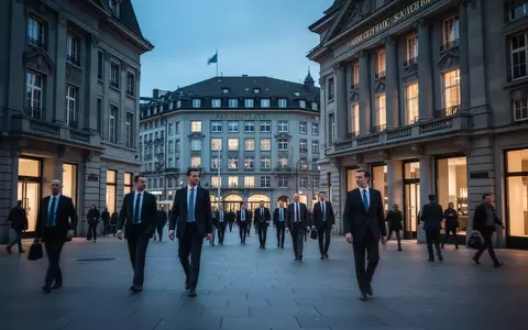 Finanzviertel am Zürcher Paradeplatz in der Dämmerung mit klassischer Architektur und Geschäftsleuten. - Foto: über boerse-global.de