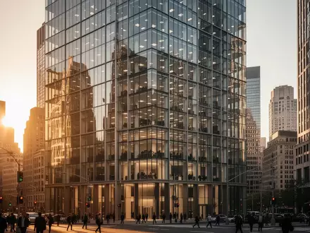 Moderne Bürogebäude im Finanzviertel bei Sonnenuntergang - Foto: über boerse-global.de
