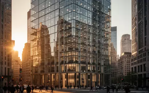 Moderne Bürogebäude im Finanzviertel bei Sonnenuntergang - Foto: über boerse-global.de